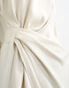 Topshop Long Sleeve High Neck Tuck Side Mini Dress In Off White