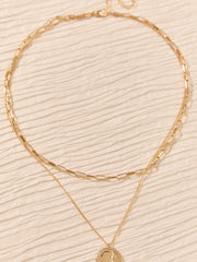 Hammered Coin Layer Necklace