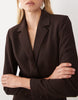 Forever New Tailored V Neck Lace Hem Blazer With Belt Mini Dress In Chocolate