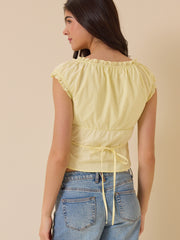 Gracie Ruffle Trim Top