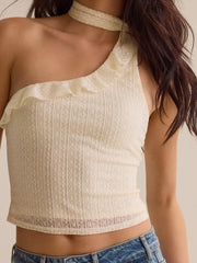Brenna One Shoulder Lace Tank