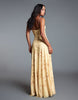Bershka Strappy Floral Maxi Dress In Yellow