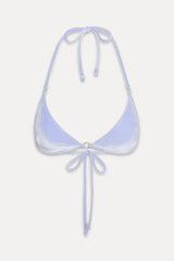 Amore Skimpy Velvet Bikini Top - French Blue