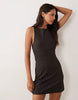 Mango Sleeveless Mini Dress In Brown