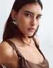 Arrange Tie Shoulder Satin Maxi Dress In Chocolate