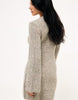 Na-Kd Knitted Wool Blend Cardigan Mini Dress In Beige Melange