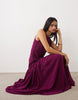 Lace & Beads Chiffon High Neck Sleeveless Drop Pleat Waist Maxi Dress In Fig