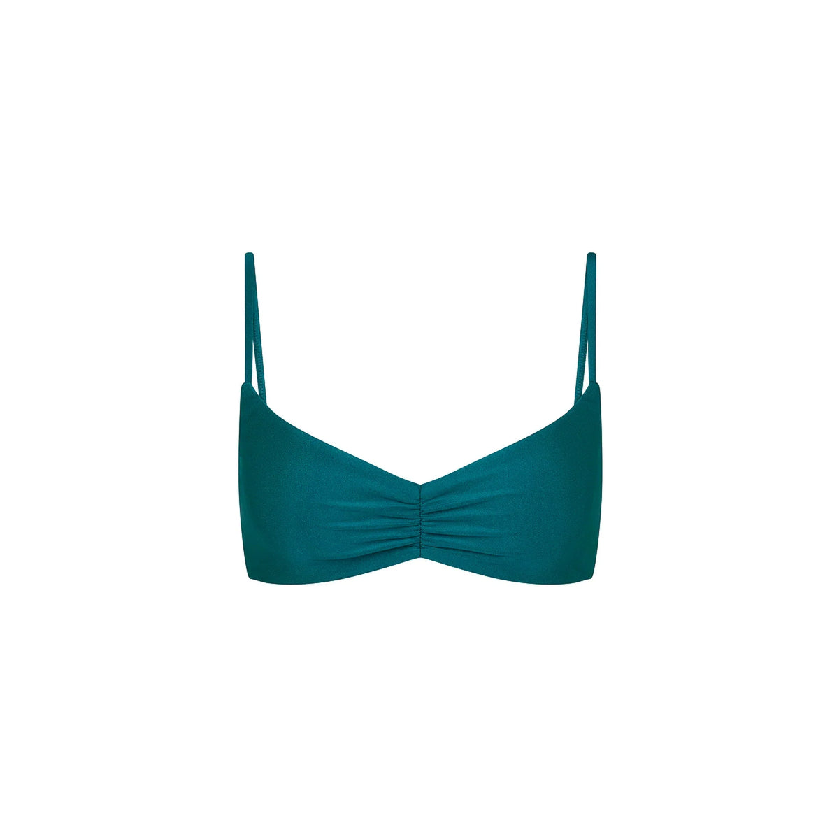 Gathered Mini Crop Bikini Top - Laguna Haze