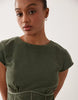 Tall Cord Corset Inspired Sleeveless Mini Dress In Washed Olive