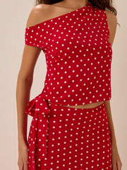 Jaycee Asymmetrical Dot Top
