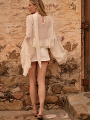 Holland Neck Tie Long Sleeve Top