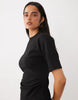 Drape Waist Mini Dress In Black