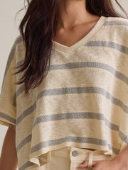 Dylan Striped V-Neck Top