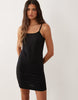 Calvin Klein Modal Strappy Mini Dress In Black