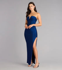 Adison Lurex Knit Strapless Formal Dress