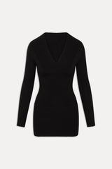 Jade Long Sleeve Knit Mini Dress - Black
