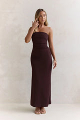 Love Me A Little Strapless Maxi Dress Brown