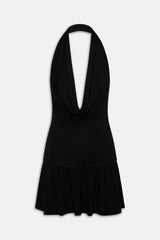 Bowery Cowl Neck Mini Dress - Black