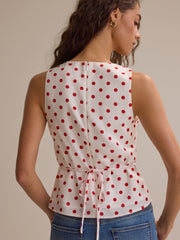 Brianna Dot Satin Tank