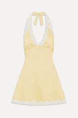 Audrey Satin Mini Dress - Whipped Butter Dottie