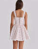 House Of Cb Ami White Rose Print Cotton Corset Mini Dress In White Rose Print