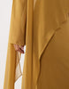 Cape Detail Long Sleeve Maxi Dress In Dark Ochre