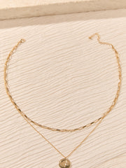 Hammered Coin Layer Necklace