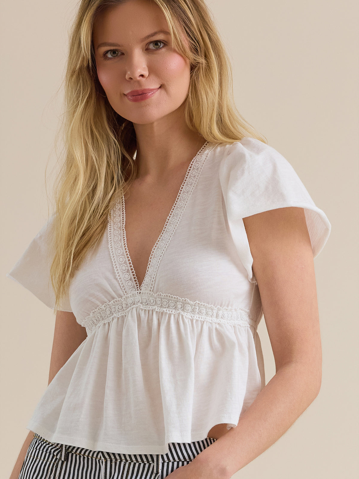 Nia Crochet Babydoll Tee
