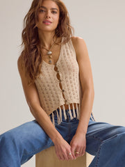 Mavis Fringe Button Up Tank