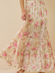 Kelsey Tiered Floral Maxi Skirt