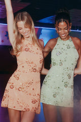 Destiny Light Orange Sequin Backless Mini Dress