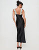 Princess Polly Nourish Satin Contrast Lace Tie Front Maxi Dress In Black
