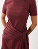 Supersoft Tie Side Mini Dress In Burgundy
