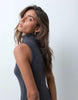 Supersoft Circle Mini Dress In Charcoal