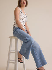 Brianna Dot Satin Tank