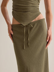 Merit Linen Stripe Midi Skirt