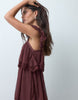 Miss Selfridge Chiffon Tiered Maxi Dress In Chocolate