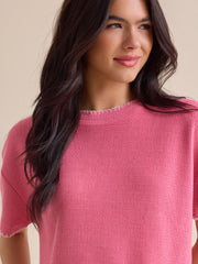 Makenzie Ribbed Whipstitch Top
