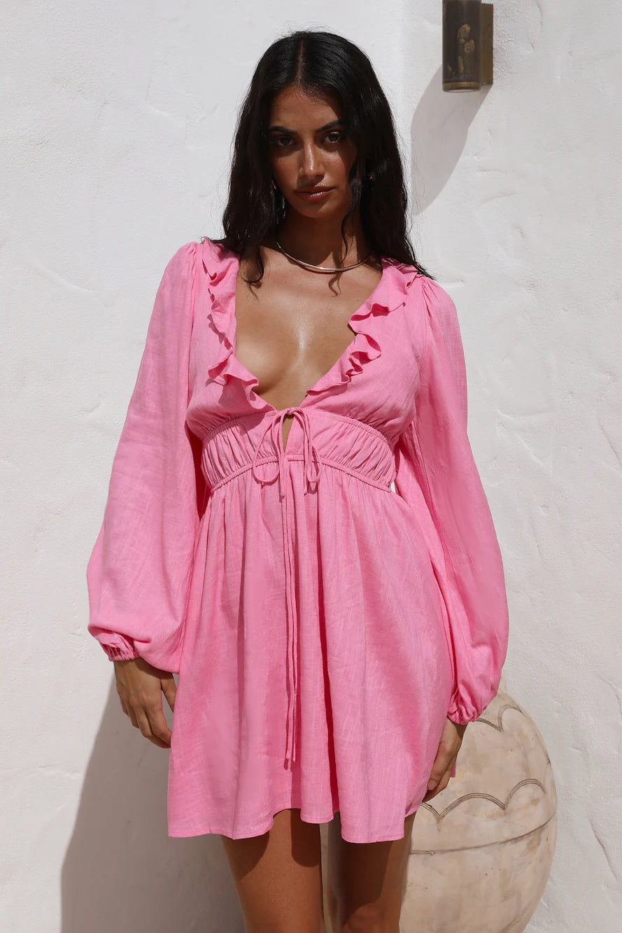 No Need To Talk Dress Pink