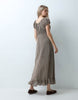 Gap Short Sleeve V-Neck Maxi Dress In Plaid