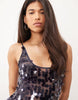 Disc Scatter Sequin Scoop Neck Maxi Dress In Midnight