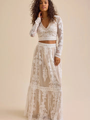 Arissa Floral Embroidered Maxi Skirt