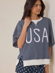 USA Striped Graphic Tee