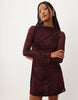Nobody'S Child Petite Kiera Mesh Boat Neck Mini Dress In Burgundy Floral