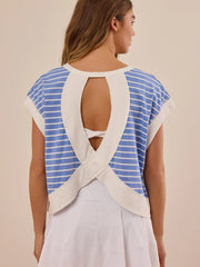 In Motion Stripe Circle Back Tee