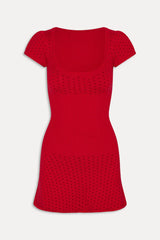 Eliza Knit Mini Dress - Cranberry