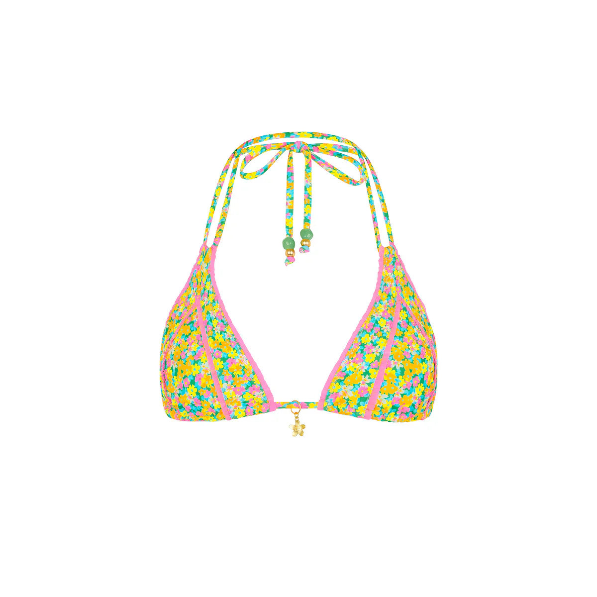 Decorative Panel Halter Bikini Top - Hula Honey