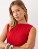 Mango Sleeveless Knitted Mini Dress In Red