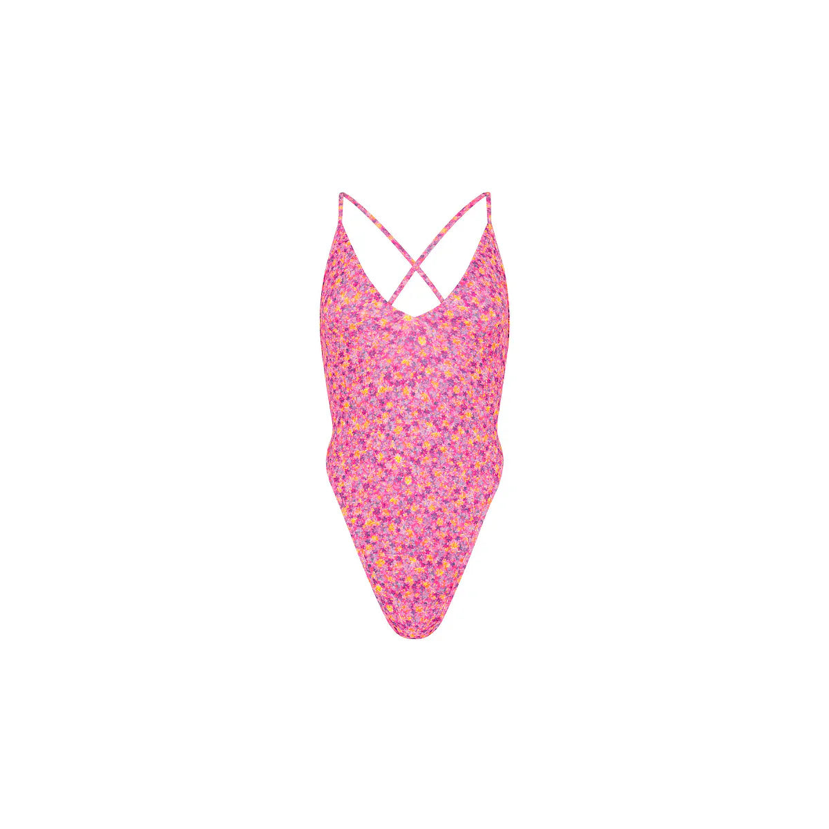 Plunge Cross Back One Piece - Gelato Bloom