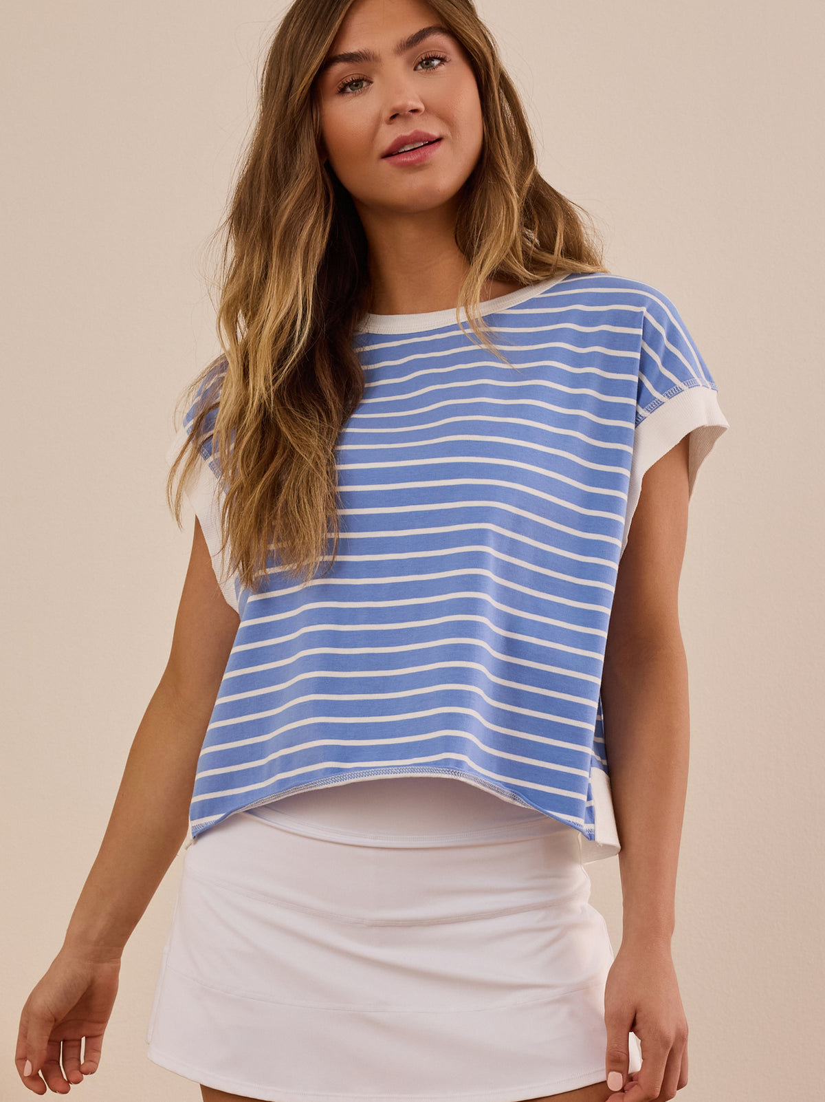 In Motion Stripe Circle Back Tee